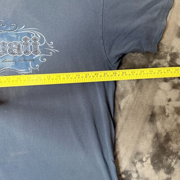Vintage Y2K Faded Hawaii Blue Short Sleeve Tribal Surf Graphic Size X-Large - Picture 6 of 7